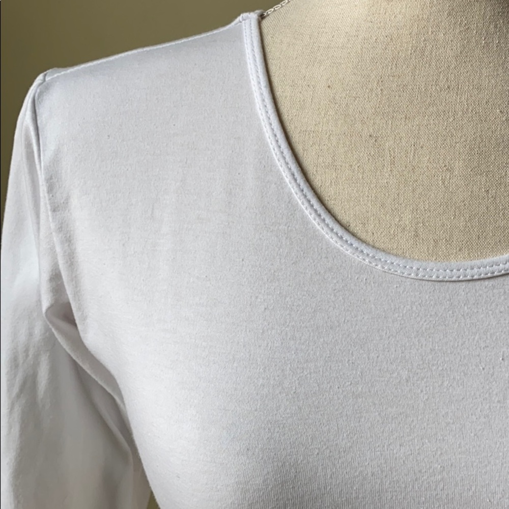 Cropped long sleeved white  cotton top shirt crop - Picture 8 of 8